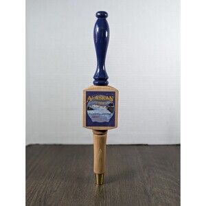 Alaskan Pale Ale Wooden Beer Tap Handle Three Sided Logo Brass Golden Ale